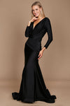 Long Sleeve Formal Fitted Evening Dress Wholesale