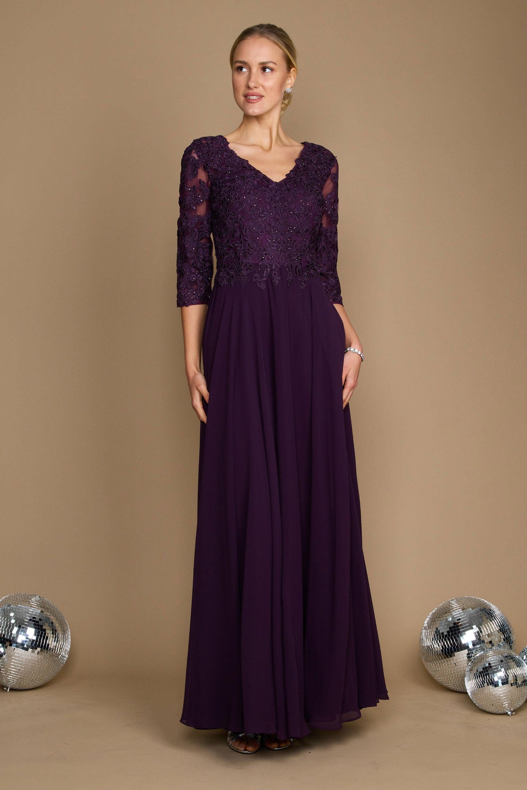 Formal Dresses Long Formal Mother of the Bride Dress  Eggplant