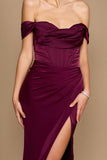 Formal Dresses Corset Satin Formal Evening Dress Eggplant