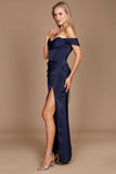 Formal Dresses Corset Satin Formal Evening Dress Navy