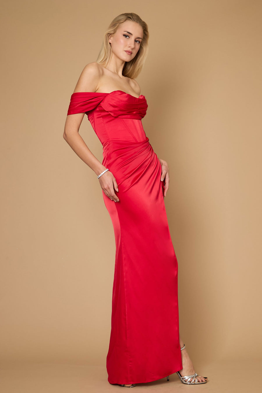 Formal Dresses Long Formal Corset Satin Evening Dress Red