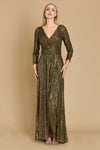 Formal Dresses Long Sleeve Sequin Formal Beaded Dress Olive