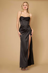 Prom Dresses Draped Corset Cowl Long Prom Dress Black