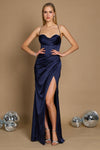 Draped Corset Cowl Long Prom Dress Wholesale