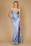 Prom Dresses Draped Corset Cowl Long Prom Dress Periwinkle