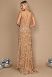 Prom Dresses Long Full Sequins Formal Prom Dress Gold