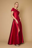 Formal Dresses One Shoulder Long Formal Ball Gown Evening Dress Burgundy