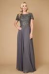 Mother of the Bride Dresses Short Sleeve Mother Of The Bride Evening Dress Charcoal