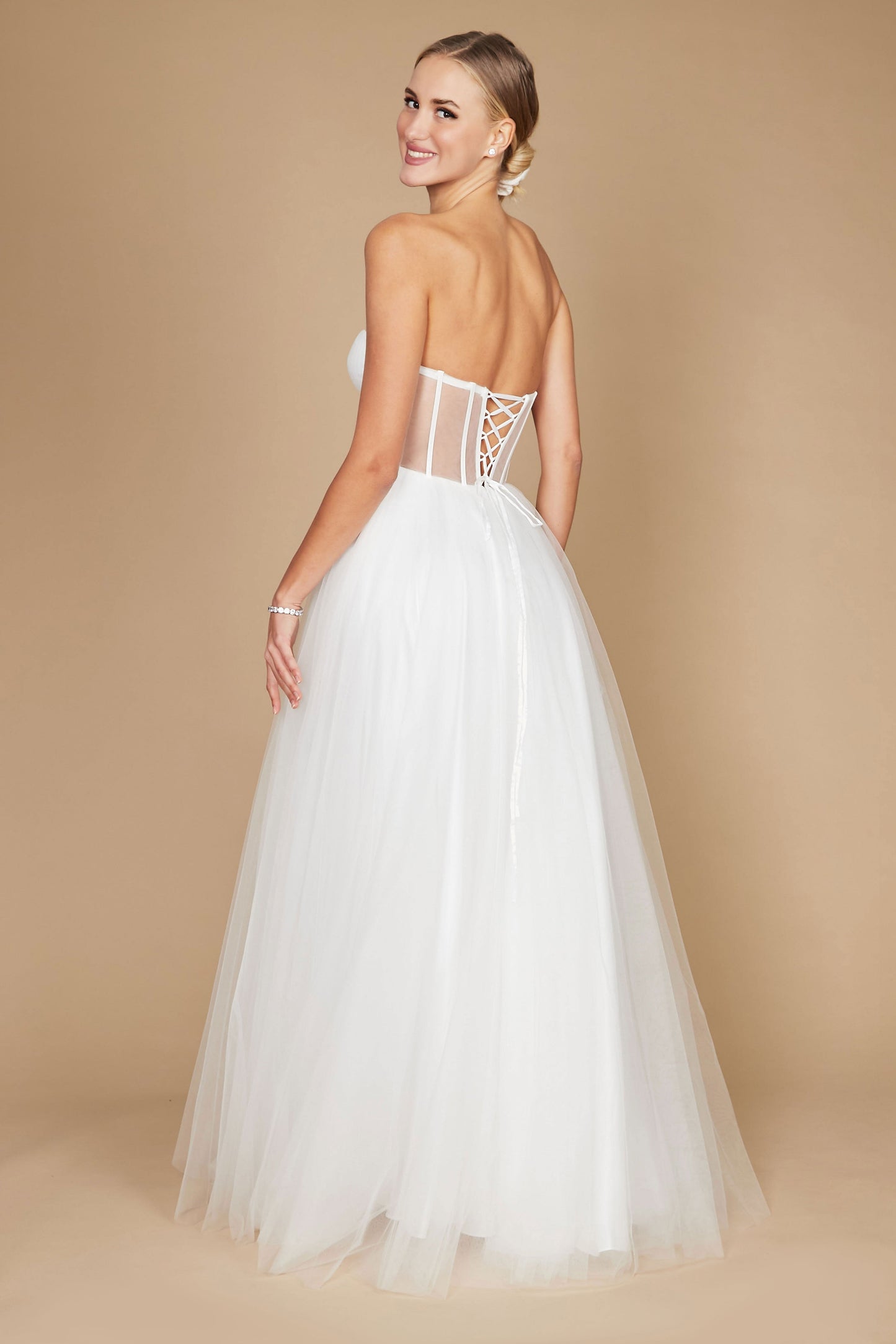 Corset Strapless Wedding Dress Off White