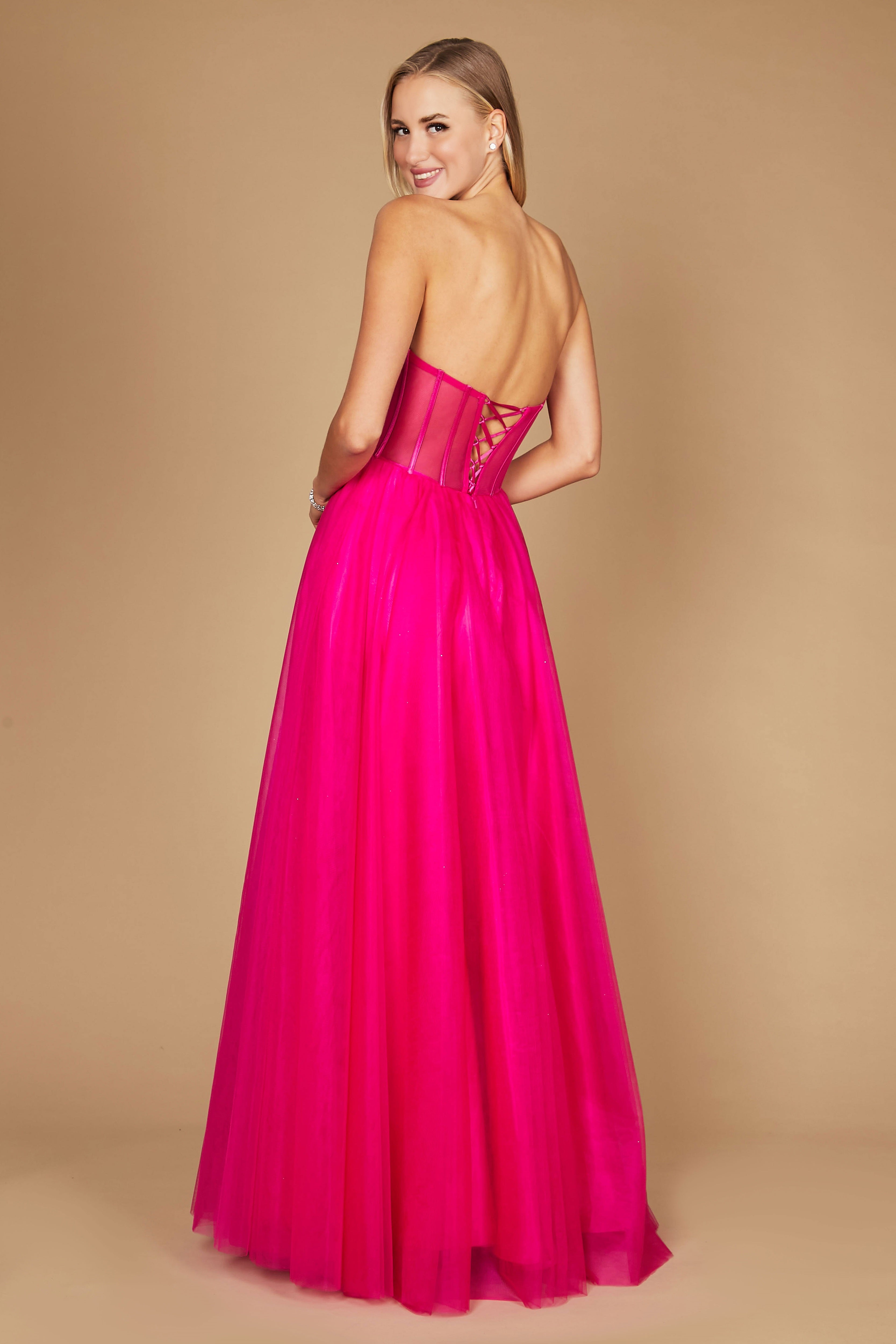 Prom Dresses Corset Prom Party Dress Formal Ball Gown Fuchsia