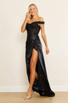 Prom Dresses Fitted Corset Off the Shoulder Formal Prom Dress Black