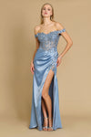 Fitted Corset Off the Shoulder Formal Prom Dress