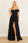 Prom Dresses Long Off Shoulder Glitter Prom Dress Black