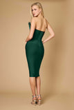 Cocktail Dresses Bodycon Bandage Short Feather Formal Cocktail Dress Green