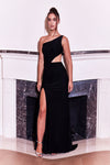 Prom Dresses Side Cut Out Sexy Prom Formal Dress Black