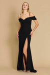 Formal Dresses Long Formal Off The Shoulder Wrap Evening Dress Black