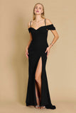 Formal Dresses Long Formal Off The Shoulder Wrap Evening Dress Black
