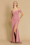 Formal Dresses Long Formal Off The Shoulder Wrap Evening Dress Mauve