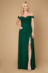 Formal Dresses Off Shoulder Long Formal Evening Dress Emerald