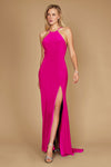 Prom Dresses Long Fitted Open Back Jersey Prom Dress Magenta