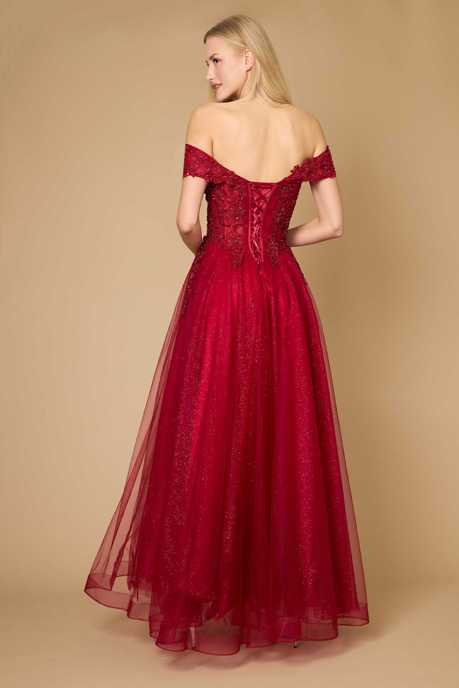 Formal Dresses Long Off Shoulder Corset Formal Dress Burgundy