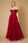 Formal Dresses Long Off Shoulder Corset Formal Dress Burgundy