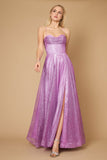 Prom Dresses Long Sparkling Cowl Corset Prom Dress Mauve