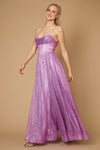 Prom Dresses Long Sparkling Cowl Corset Prom Dress Mauve