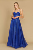 Prom Dresses Long Sparkling Cowl Corset Prom Dress  Royal Blue