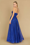 Prom Dresses Long Sparkling Cowl Corset Prom Dress  Royal Blue