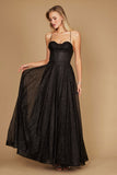 Prom Dresses Long Sparkling Cowl Corset Prom Dress  Black