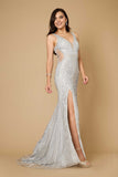 Formal Dresses Long Hand Beaded Couture Sequin Formal Dress Silver