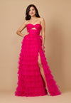 Strapless Ruffle Skirt Prom Ball Gown