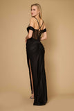 Formal Dresses Long Fitted Corset Formal Off Shoulder Dress  Black