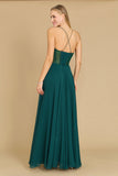 Prom Dresses Long Chiffon Corset Formal Prom Dress Emerald Green