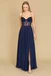 Prom Dresses Long Chiffon Corset Formal Prom Dress Navy