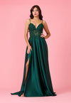 Long Chiffon Lace Illusion Formal Prom Dress