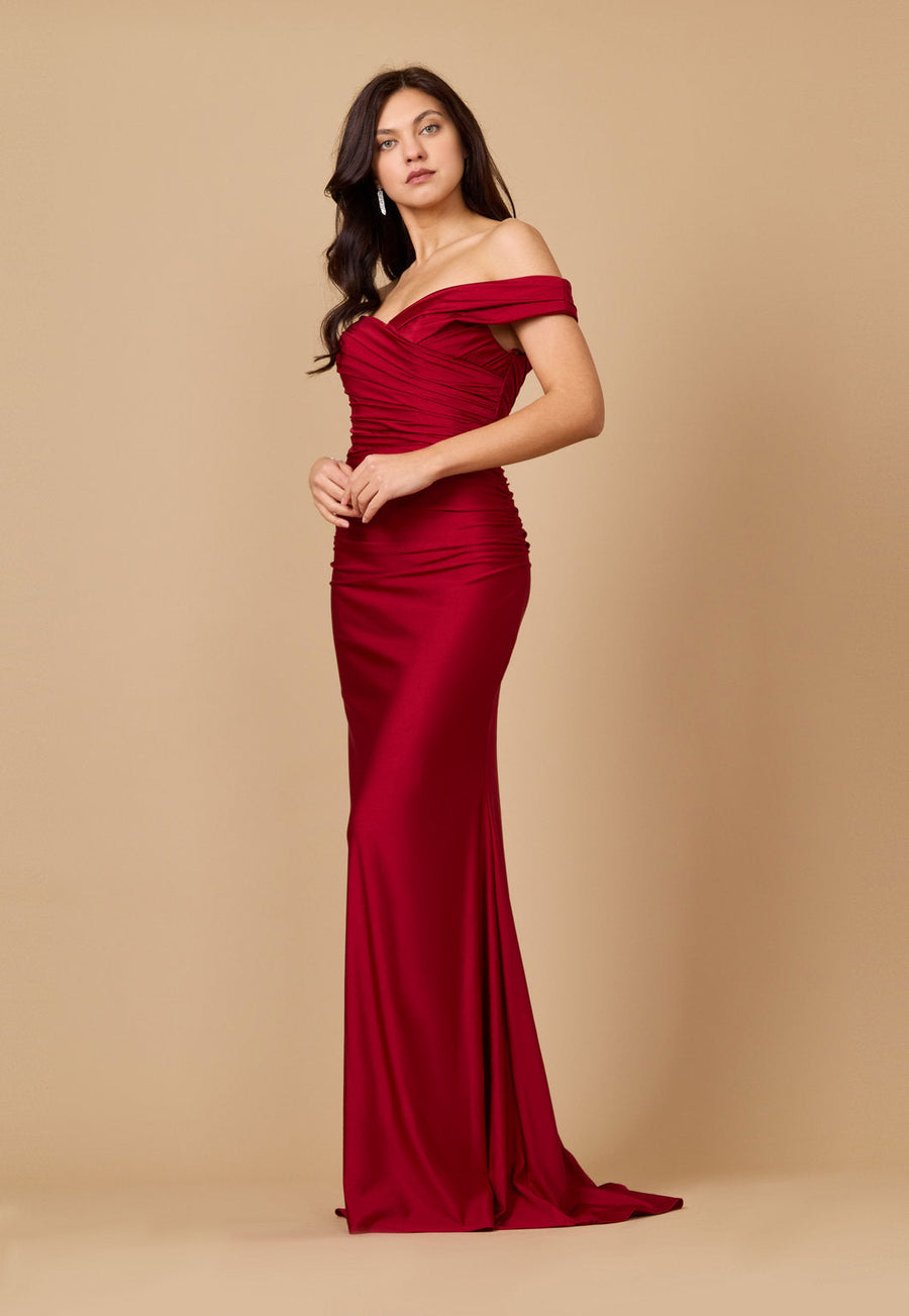 Long Stretch Formal Off Shoulder Dress