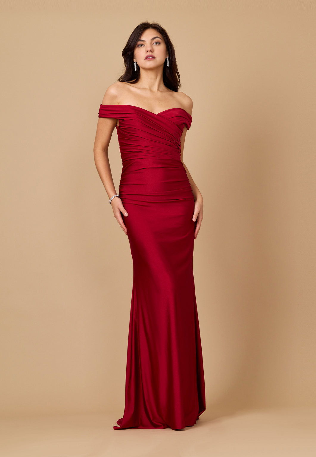 Long Stretch Formal Off Shoulder Dress