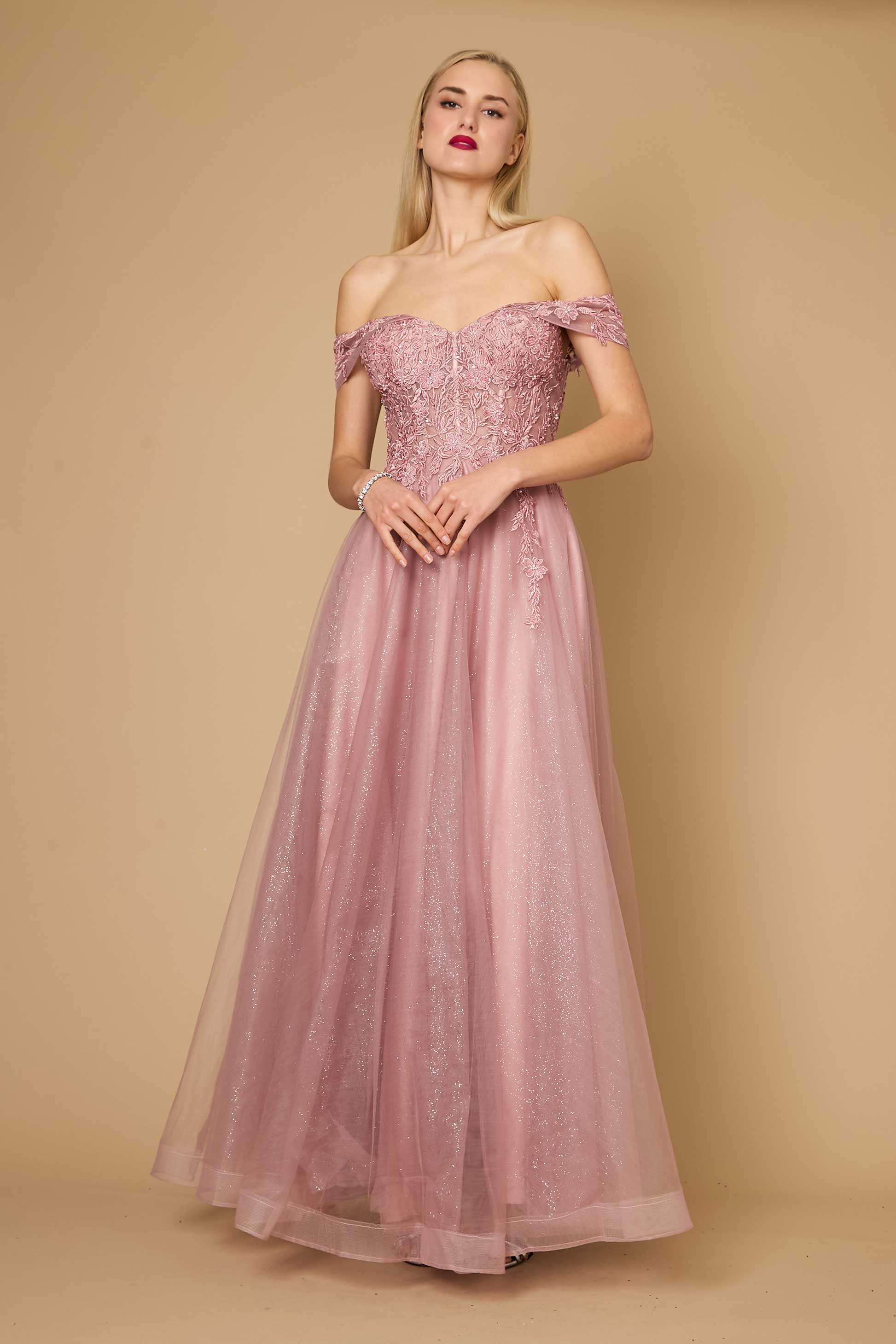 Formal Dresses Long Off Shoulder Corset Formal Dress Mauve