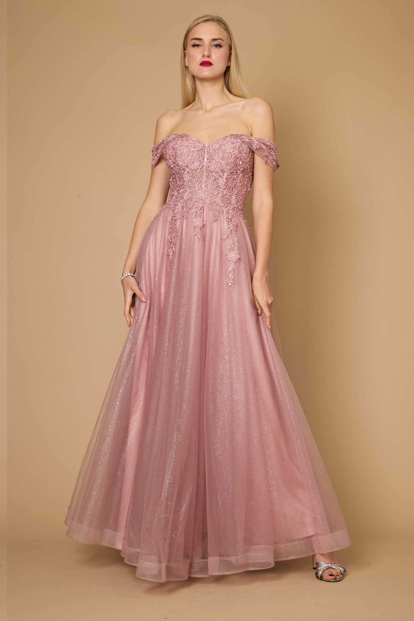 Formal Dresses Long Off Shoulder Corset Formal Dress Mauve