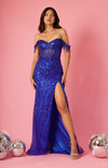 Fitted Off Shoulder Sequin Prom Formal Dress Wholesale