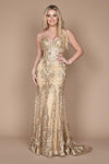 Prom Dresses Fitted Corset Long Formal Prom Dress Gold