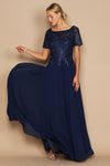 Formal Dresses Short Sleeve Mother of the Bride Formal Dress Navy