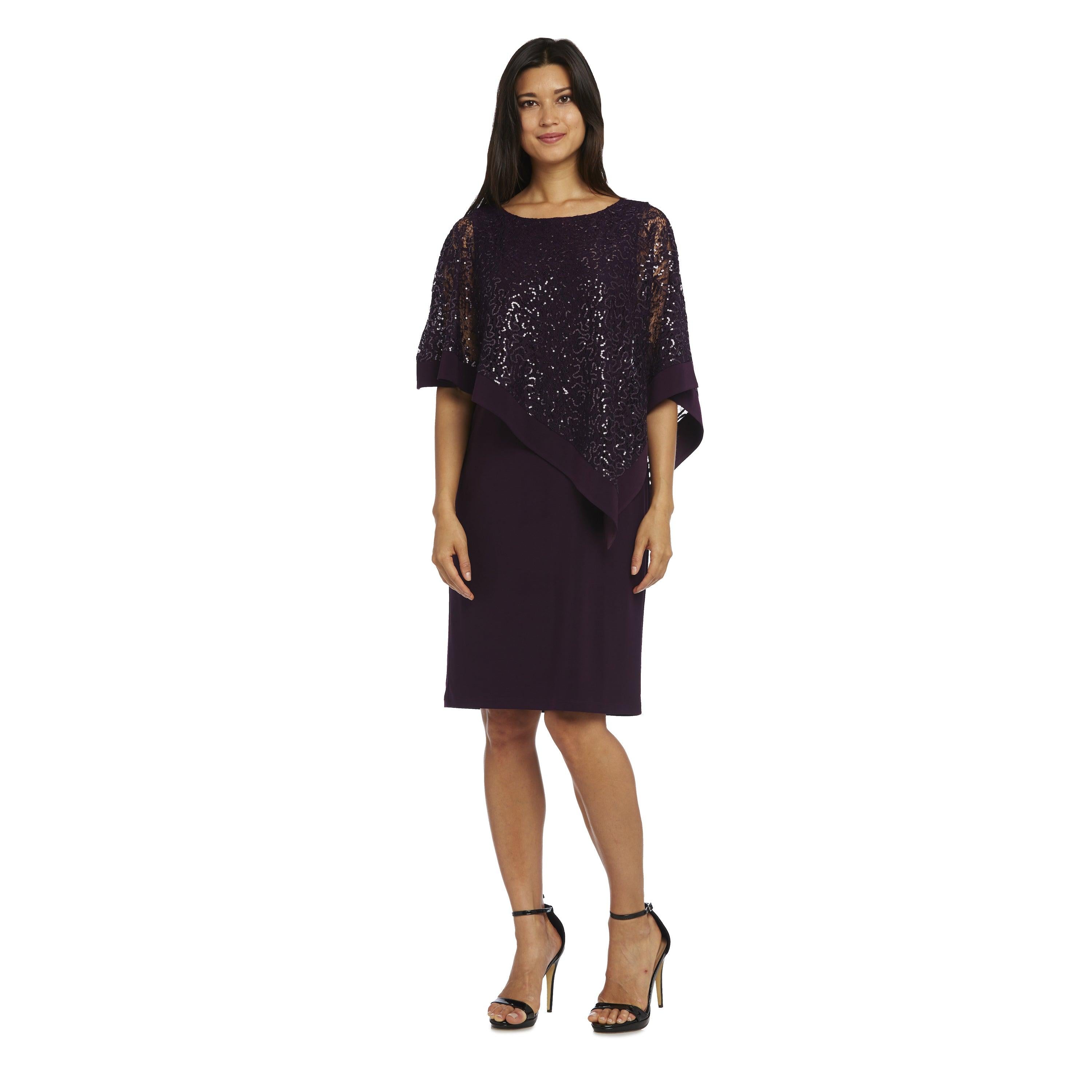 R&M Richards Short Mother of the Bride Poncho Cape Dress - The Dress Outlet R&M Richards