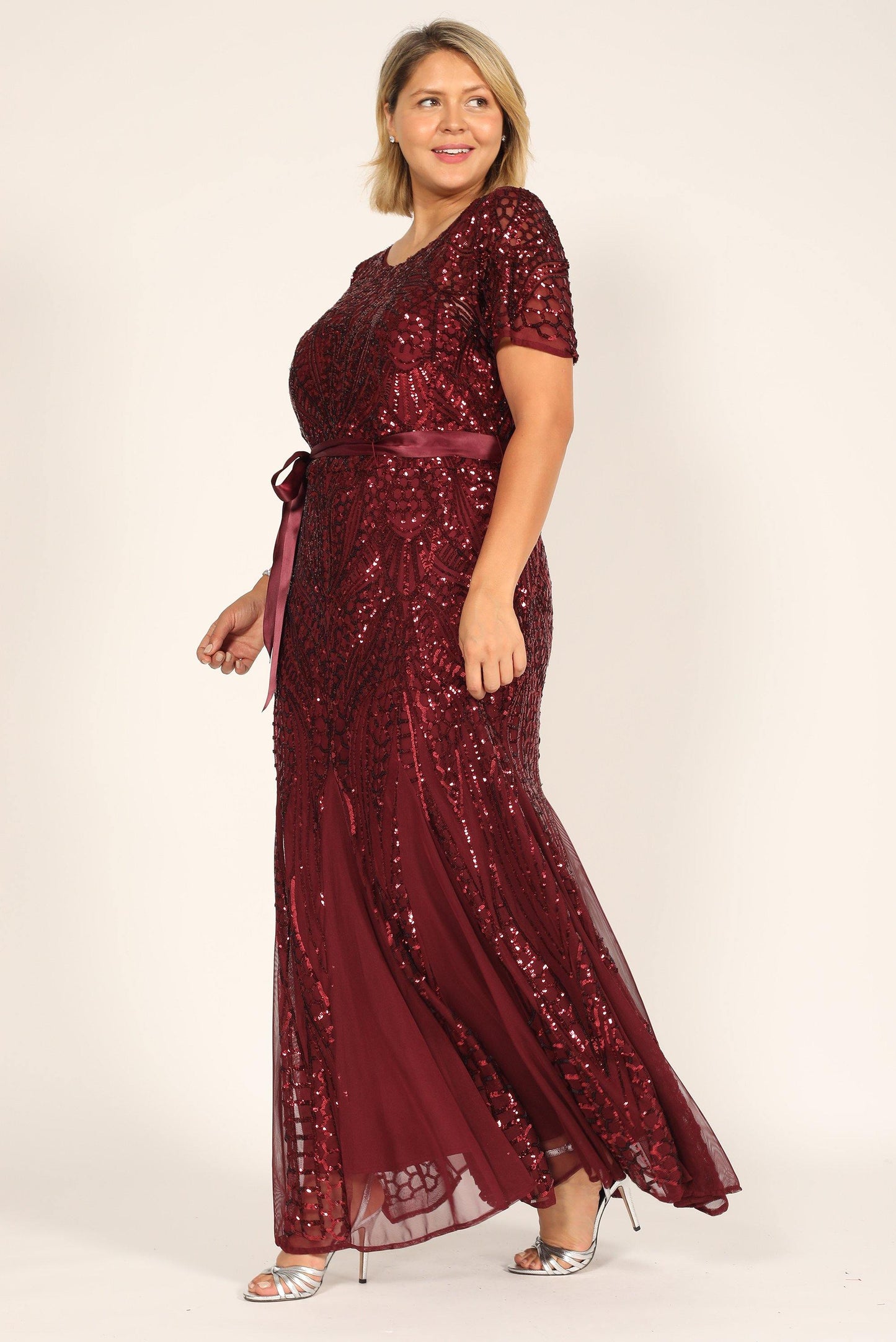 R&M Richards Long Plus Size Evening Dress 1875W - The Dress Outlet