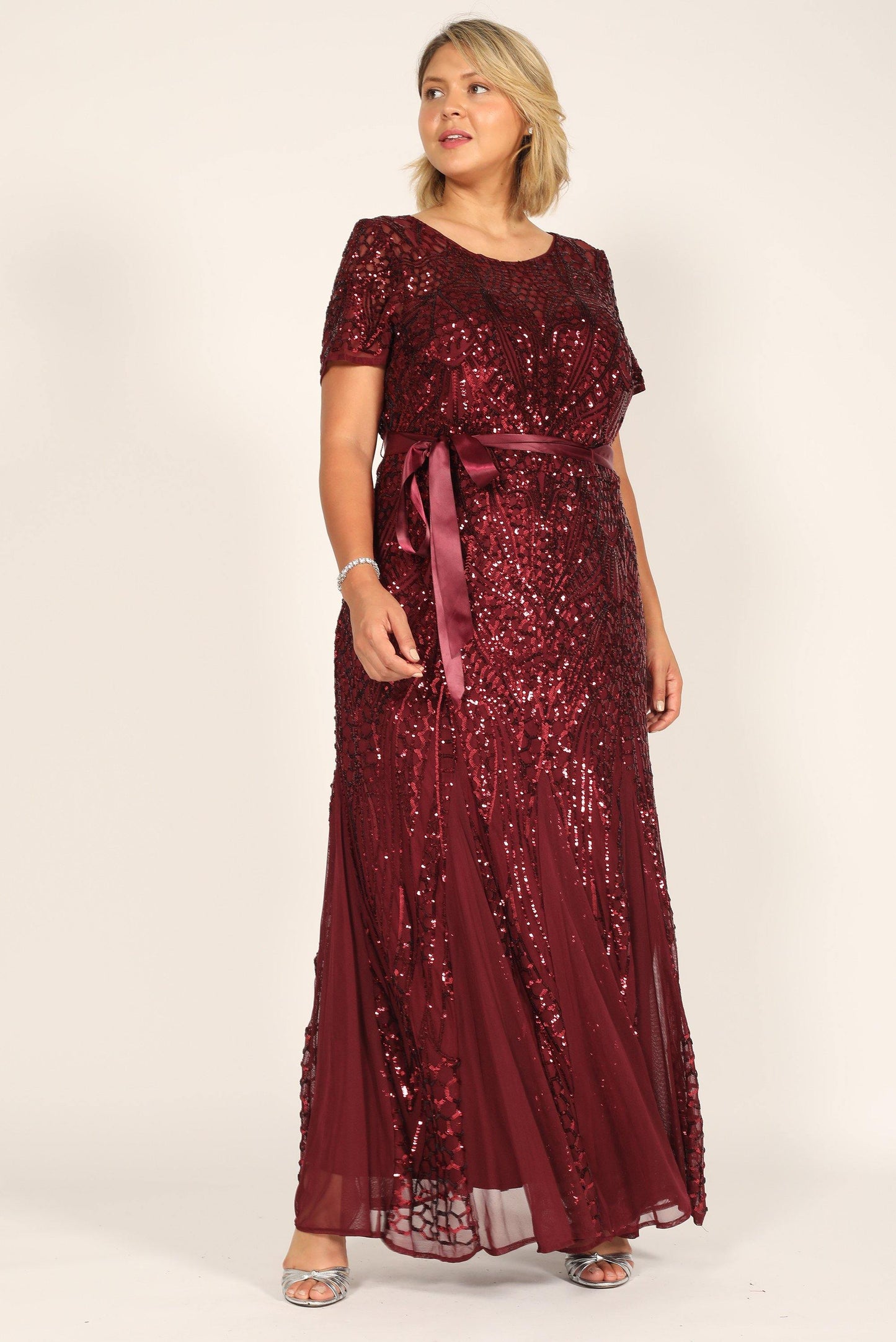 R&M Richards Long Plus Size Evening Dress 1875W - The Dress Outlet