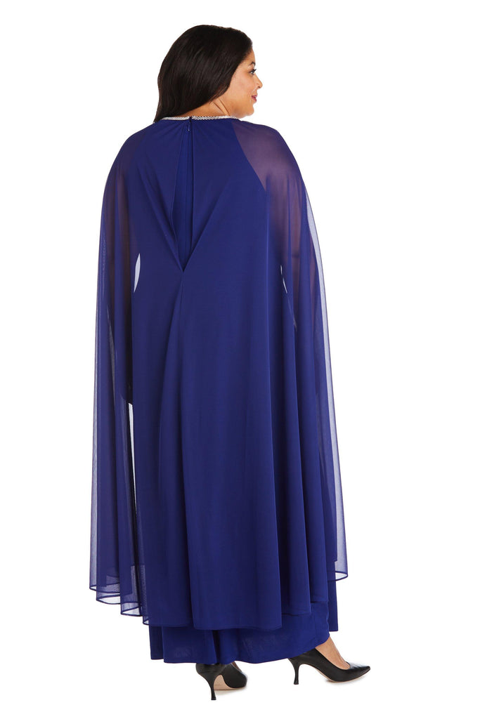 Randm Richards Plus Size Long Formal Cape Gown 2487w The Dress Outlet Wholesale Dress Outlet 