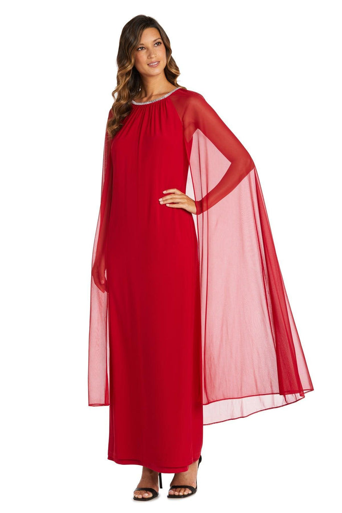 Randm Richards Plus Size Long Formal Cape Gown 2487w The Dress Outlet Wholesale Dress Outlet 